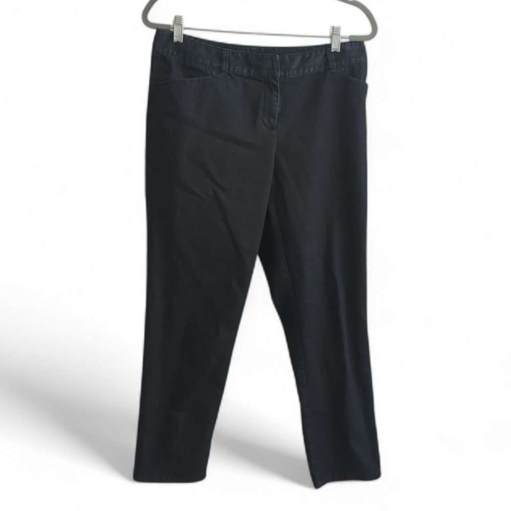 J. Jill Black Mid-Rise Tapered Leg Stretch Ankle Jeans Size 10